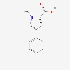 molecular formula C14H15NO2 B2535574 1-乙基-4-(4-甲苯基)-1H-吡咯-2-甲酸 CAS No. 1706461-94-0