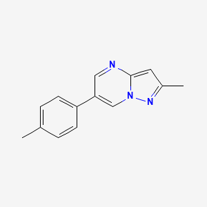 molecular formula C14H13N3 B2535577 2-メチル-6-(4-メチルフェニル)ピラゾロ[1,5-a]ピリミジン CAS No. 439107-66-1