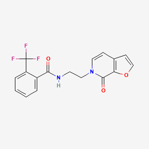 molecular formula C17H13F3N2O3 B2535580 N-(2-(7-oxofuro[2,3-c]pyridin-6(7H)-yl)ethyl)-2-(trifluoromethyl)benzamide CAS No. 2034413-62-0