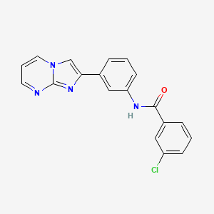 3-chloro-N-(3-imidazo[1,2-a]pyrimidin-2-ylphenyl)benzamide
