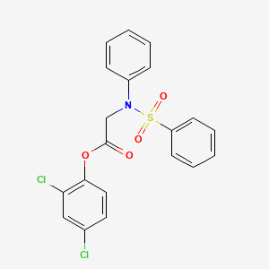 molecular formula C20H15Cl2NO4S B2535585 2,4-二氯苯基 2-[(苯磺酰)氨基]乙酸酯 CAS No. 343373-55-7