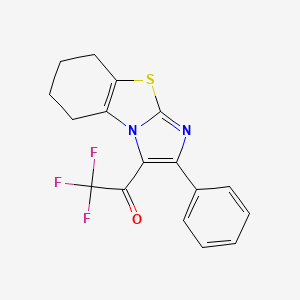 molecular formula C17H13F3N2OS B2535592 2,2,2-Trifluoro-1-(2-phenyl-5,6,7,8-tetrahydroimidazo[2,1-b][1,3]benzothiazol-3-yl)-1-ethanone CAS No. 866009-42-9