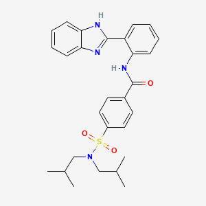 molecular formula C28H32N4O3S B2535598 N-(2-(1H-苯并[d]咪唑-2-基)苯基)-4-(N,N-二异丁基磺酰胺基)苯甲酰胺 CAS No. 476320-84-0