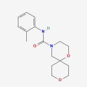 molecular formula C16H22N2O3 B2535608 N-(邻甲苯基)-1,9-二氧杂-4-氮杂螺[5.5]十一烷-4-甲酰胺 CAS No. 1421455-18-6