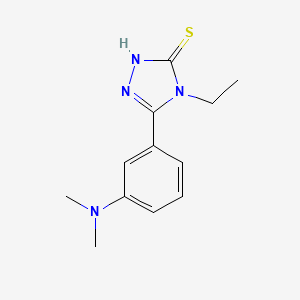 molecular formula C12H16N4S B2535616 5-[3-(二甲氨基)苯基]-4-乙基-4H-1,2,4-三唑-3-硫醇 CAS No. 869951-05-3