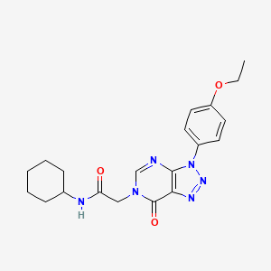 molecular formula C20H24N6O3 B2535619 N-cyclohexyl-2-(3-(4-ethoxyphenyl)-7-oxo-3H-[1,2,3]triazolo[4,5-d]pyrimidin-6(7H)-yl)acetamide CAS No. 912617-97-1