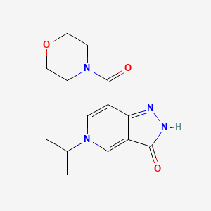 molecular formula C14H18N4O3 B2535621 5-isopropil-7-(morfolina-4-carbonil)-2H-pirazolo[4,3-c]piridin-3(5H)-ona CAS No. 1226439-98-0