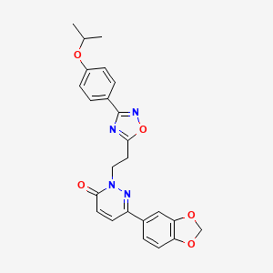 molecular formula C24H22N4O5 B2535623 1-[(4-methoxyphenyl)acetyl]-N-[2-(2-methyl-1,3-thiazol-4-yl)ethyl]piperidine-4-carboxamide CAS No. 1113107-49-5