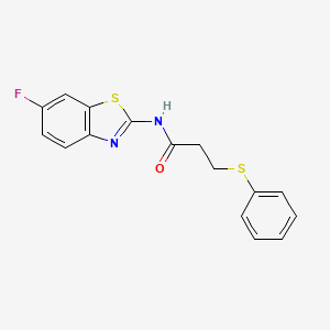 molecular formula C16H13FN2OS2 B2535627 N-(6-氟苯并[d]噻唑-2-基)-3-(苯硫基)丙酰胺 CAS No. 477545-19-0