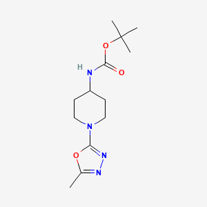 molecular formula C13H22N4O3 B2535630 tert-butyl N-[1-(5-methyl-1,3,4-oxadiazol-2-yl)piperidin-4-yl]carbamate CAS No. 2108456-95-5