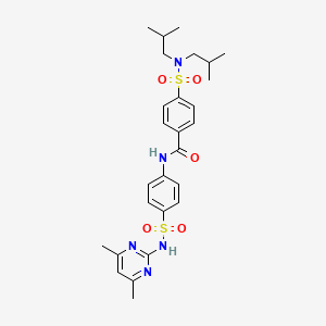 molecular formula C27H35N5O5S2 B2535632 4-(N,N-二异丁基磺酰氨基)-N-(4-(N-(4,6-二甲基嘧啶-2-基)磺酰氨基)苯基)苯甲酰胺 CAS No. 899351-59-8