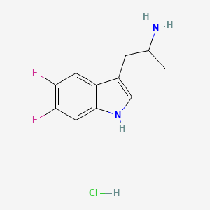 molecular formula C11H13ClF2N2 B2535635 1-(5,6-difluoro-1H-indol-3-yl)propan-2-amine hydrochloride CAS No. 2174000-29-2