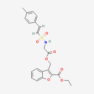 molecular formula C23H23NO7S B2535638 ethyl 3-[[2-[[(E)-2-(4-methylphenyl)ethenyl]sulfonylamino]acetyl]oxymethyl]-1-benzofuran-2-carboxylate CAS No. 878117-74-9