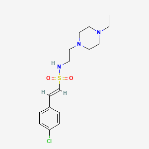 molecular formula C16H24ClN3O2S B2535645 (E)-2-(4-Chlorophenyl)-N-[2-(4-ethylpiperazin-1-yl)ethyl]ethenesulfonamide CAS No. 1799264-30-4
