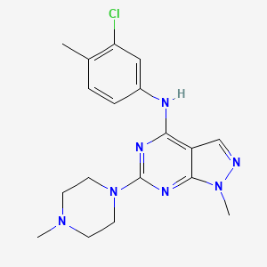 molecular formula C18H22ClN7 B2535646 N-(3-chloro-4-methylphenyl)-1-methyl-6-(4-methylpiperazin-1-yl)-1H-pyrazolo[3,4-d]pyrimidin-4-amine CAS No. 878064-84-7