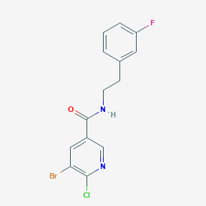 molecular formula C14H11BrClFN2O B2535650 5-bromo-6-chloro-N-[2-(3-fluorophenyl)ethyl]pyridine-3-carboxamide CAS No. 2094199-70-7