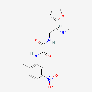 molecular formula C17H20N4O5 B2535654 N1-(2-(二甲氨基)-2-(呋喃-2-基)乙基)-N2-(2-甲基-5-硝基苯基)草酰胺 CAS No. 899747-32-1