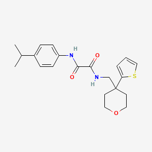 N'-[4-(propan-2-yl)phenyl]-N-{[4-(thiophen-2-yl)oxan-4-yl]methyl}ethanediamide