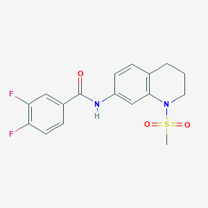 molecular formula C17H16F2N2O3S B2535666 3,4-二氟-N-(1-甲基磺酰基-3,4-二氢-2H-喹啉-7-基)苯甲酰胺 CAS No. 946291-49-2