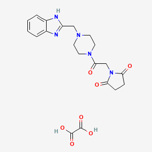 molecular formula C20H23N5O7 B2535671 1-(2-(4-((1H-benzo[d]imidazol-2-yl)methyl)piperazin-1-yl)-2-oxoethyl)pyrrolidine-2,5-dione oxalate CAS No. 1351660-91-7