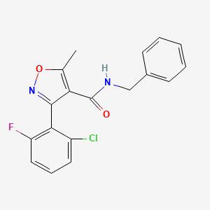 molecular formula C18H14ClFN2O2 B2535676 N-benzyl-3-(2-chloro-6-fluorophenyl)-5-methyl-4-isoxazolecarboxamide CAS No. 153949-31-6