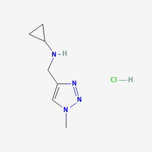 molecular formula C7H13ClN4 B2535685 N-((1-Methyl-1H-1,2,3-triazol-4-yl)methyl)cyclopropanamine hydrochloride CAS No. 2155852-64-3