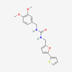 molecular formula C19H20N2O4S B2535695 1-(3,4-二甲氧基苄基)-3-((5-(噻吩-2-基)呋喃-2-基)甲基)脲 CAS No. 2034562-94-0
