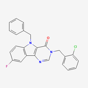 molecular formula C24H17ClFN3O B2535702 5-benzyl-3-(2-chlorobenzyl)-8-fluoro-3,5-dihydro-4H-pyrimido[5,4-b]indol-4-one CAS No. 1189889-98-2