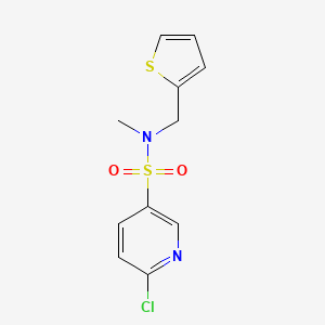 molecular formula C11H11ClN2O2S2 B2535704 6-chloro-N-methyl-N-(thiophen-2-ylmethyl)pyridine-3-sulfonamide CAS No. 875162-54-2
