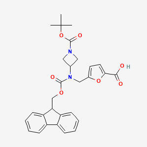 5-[[9H-Fluoren-9-ylmethoxycarbonyl-[1-[(2-methylpropan-2-yl)oxycarbonyl]azetidin-3-yl]amino]methyl]furan-2-carboxylic acid