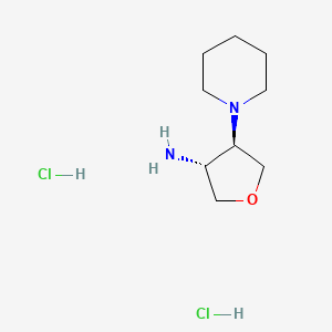molecular formula C9H20Cl2N2O B2535708 trans-4-(1-Piperidinyl)tetrahydro-3-furanamine dihydrochloride CAS No. 1390654-94-0