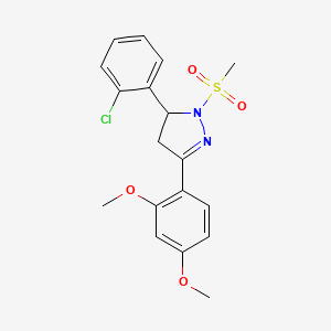 5-(2-chlorophenyl)-3-(2,4-dimethoxyphenyl)-1-methanesulfonyl-4,5-dihydro-1H-pyrazole