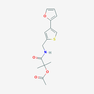 molecular formula C15H17NO4S B2535712 [1-[[4-(Furan-2-yl)thiophen-2-yl]methylamino]-2-methyl-1-oxopropan-2-yl] acetate CAS No. 2379953-34-9
