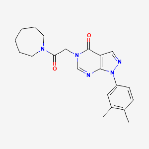 molecular formula C21H25N5O2 B2535714 5-(2-(azepan-1-yl)-2-oxoethyl)-1-(3,4-dimethylphenyl)-1H-pyrazolo[3,4-d]pyrimidin-4(5H)-one CAS No. 852451-16-2