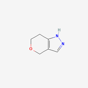 molecular formula C6H8N2O B2535717 1,4,6,7-Tetrahydropyrano[4,3-C]pyrazole CAS No. 1864016-55-6; 258353-57-0