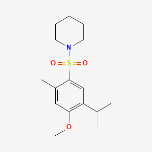 molecular formula C16H25NO3S B2535720 1-(4-Methoxy-2-methyl-5-propan-2-ylphenyl)sulfonylpiperidine CAS No. 839681-29-7