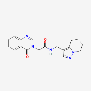 molecular formula C18H19N5O2 B2535722 2-(4-氧代喹唑啉-3(4H)-基)-N-((4,5,6,7-四氢吡唑并[1,5-a]吡啶-3-基)甲基)乙酰胺 CAS No. 2034340-69-5