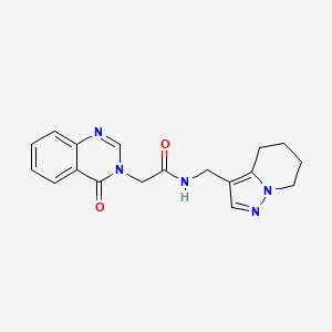 2-(4-oxo-3,4-dihydroquinazolin-3-yl)-N-({4H,5H,6H,7H-pyrazolo[1,5-a]pyridin-3-yl}methyl)acetamide