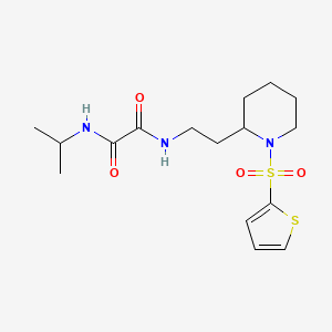 molecular formula C16H25N3O4S2 B2535729 N1-isopropyl-N2-(2-(1-(thiophen-2-ylsulfonyl)piperidin-2-yl)ethyl)oxalamide CAS No. 898460-29-2