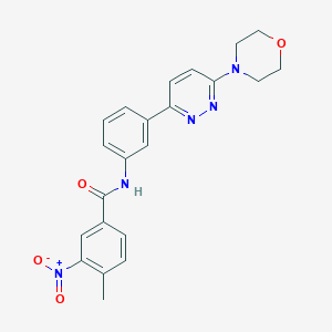 molecular formula C22H21N5O4 B2535730 4-甲基-N-(3-(6-吗啉代吡哒嗪-3-基)苯基)-3-硝基苯甲酰胺 CAS No. 899985-48-9