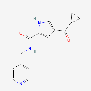 molecular formula C15H15N3O2 B2535732 4-(cyclopropylcarbonyl)-N-(4-pyridinylmethyl)-1H-pyrrole-2-carboxamide CAS No. 478249-76-2