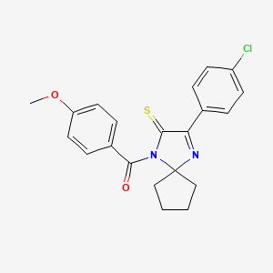 3-(4-Chlorophenyl)-1-(4-methoxybenzoyl)-1,4-diazaspiro[4.4]non-3-ene-2-thione