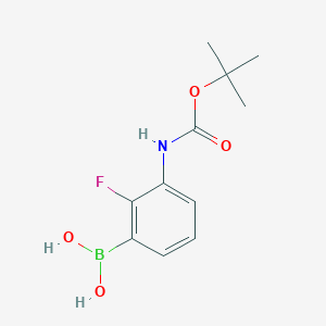 molecular formula C11H15BFNO4 B2535736 （3-{[(叔丁氧羰基）氨基]-2-氟苯基}硼酸 CAS No. 2246573-76-0