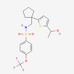 N-((1-(5-(1-hydroxyethyl)thiophen-2-yl)cyclopentyl)methyl)-4-(trifluoromethoxy)benzenesulfonamide
