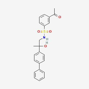 molecular formula C23H23NO4S B2535754 N-(2-([1,1'-biphenyl]-4-yl)-2-hydroxypropyl)-3-acetylbenzenesulfonamide CAS No. 1448071-21-3