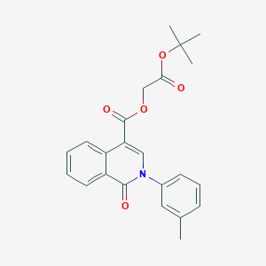 molecular formula C23H23NO5 B2535760 2-(叔丁氧基)-2-氧代乙基 1-氧代-2-(间甲苯基)-1,2-二氢异喹啉-4-羧酸酯 CAS No. 1251690-71-7