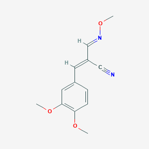 molecular formula C13H14N2O3 B2535762 3-(3,4-Dimethoxyphenyl)-2-[(methoxyimino)methyl]acrylonitrile CAS No. 339278-30-7