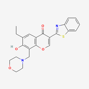 molecular formula C23H22N2O4S B2535768 3-(benzo[d]thiazol-2-yl)-6-ethyl-7-hydroxy-8-(morpholinomethyl)-4H-chromen-4-one CAS No. 222716-32-7