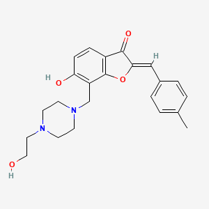 molecular formula C23H26N2O4 B2535784 (Z)-6-hydroxy-7-((4-(2-hydroxyethyl)piperazin-1-yl)methyl)-2-(4-methylbenzylidene)benzofuran-3(2H)-one CAS No. 869078-41-1