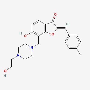 (2Z)-6-hydroxy-7-{[4-(2-hydroxyethyl)piperazin-1-yl]methyl}-2-[(4-methylphenyl)methylidene]-2,3-dihydro-1-benzofuran-3-one